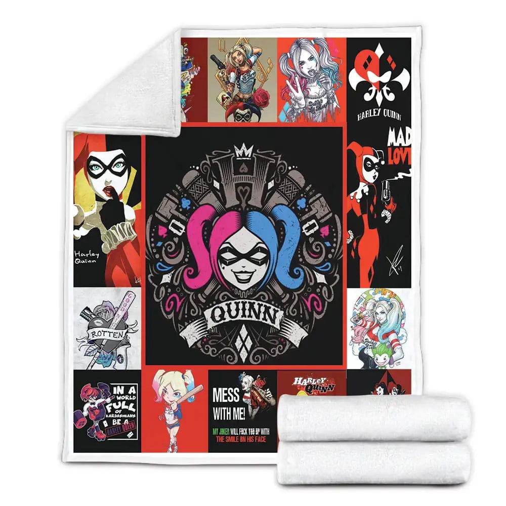 Harley Quinn Fleece Blanket Gift For Birthday Halloween Christmas