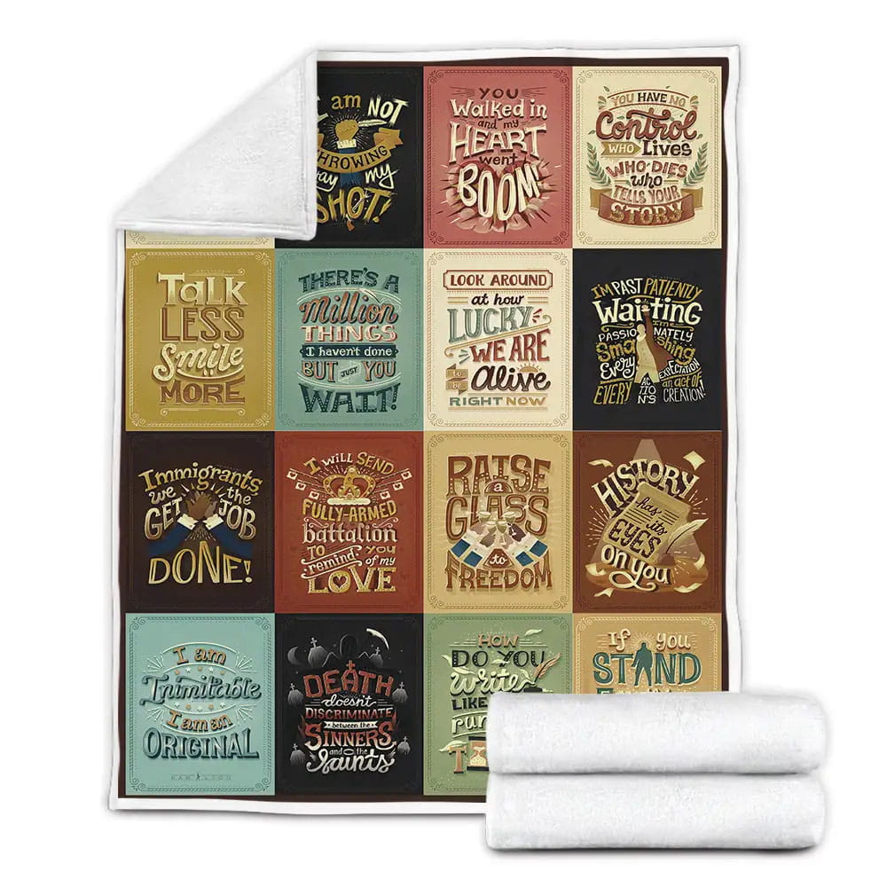 Hamilton Lyrics Songs Fleece Blanket 
