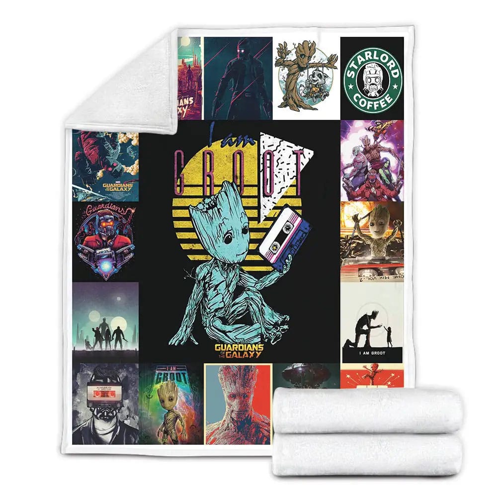 Groot Fleece Blanket Gift For Mothers Day Fathers Day