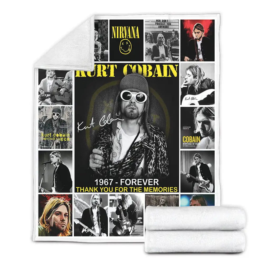 Kurt Cobain Fleece Blanket 
