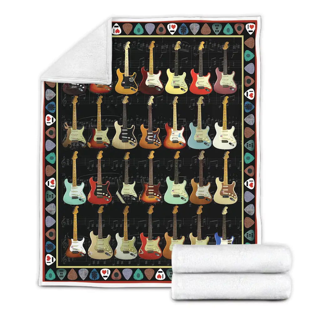 Guitar Lover Fleece Blanket Gift For Wife Husband