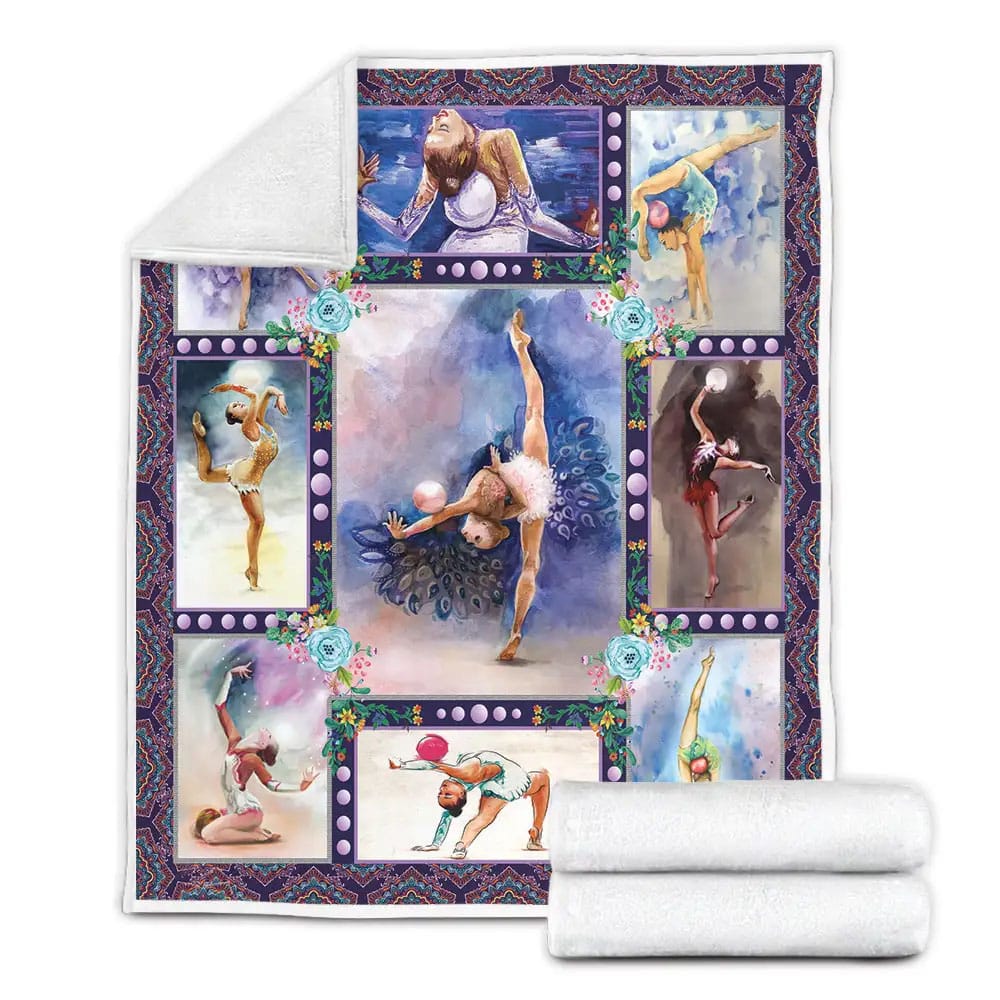 Gymnastics Fleece Blanket Gift For Mothers Day Fathers Day