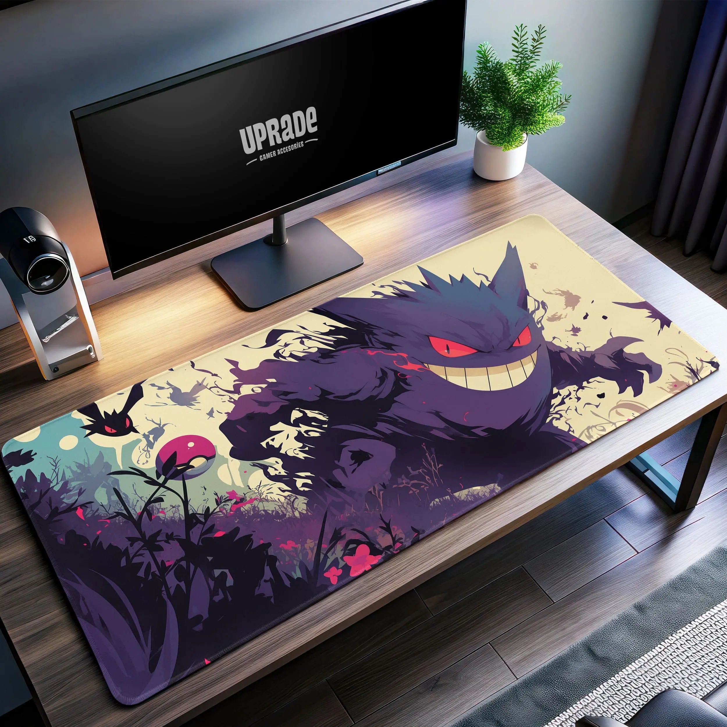 Allleftout Gengar Shadow Realm Desk Mat, PokMon Mouse Pad