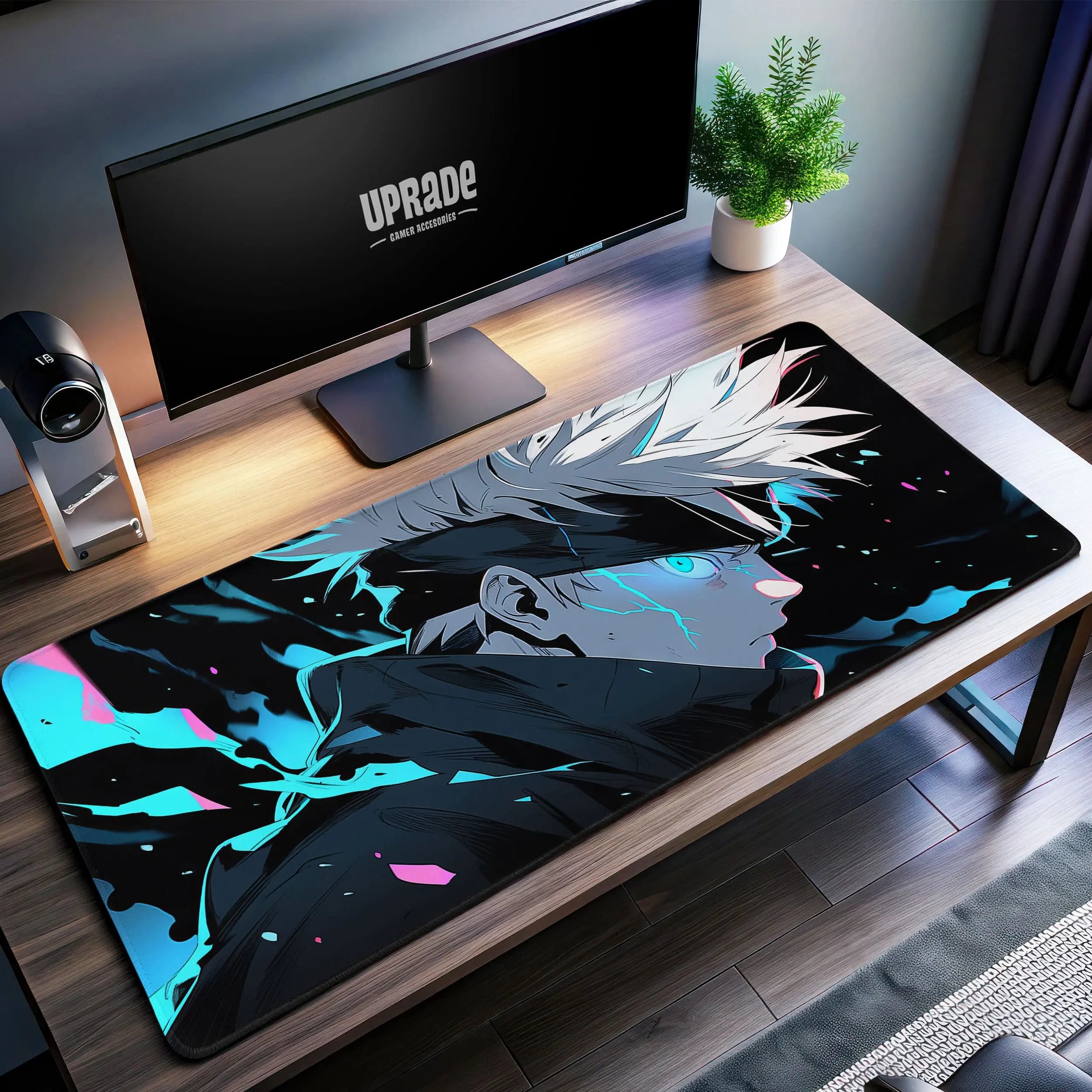 Allleftout Gojo Cursed Energy Desk Mat, Jjk Mouse Pad