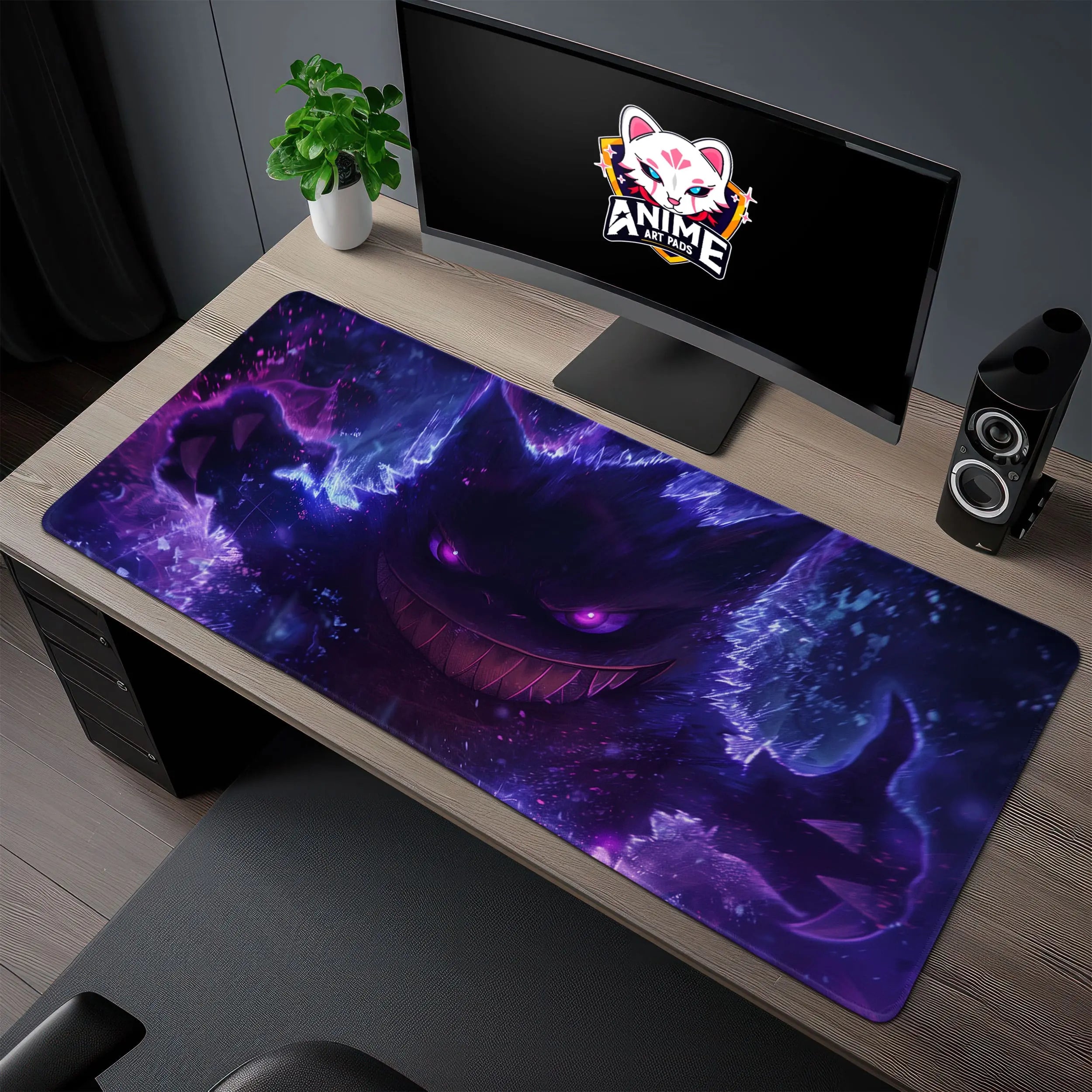 Allleftout Gengar Haunting Shadows Desk Mat, PokMon Mouse Pad