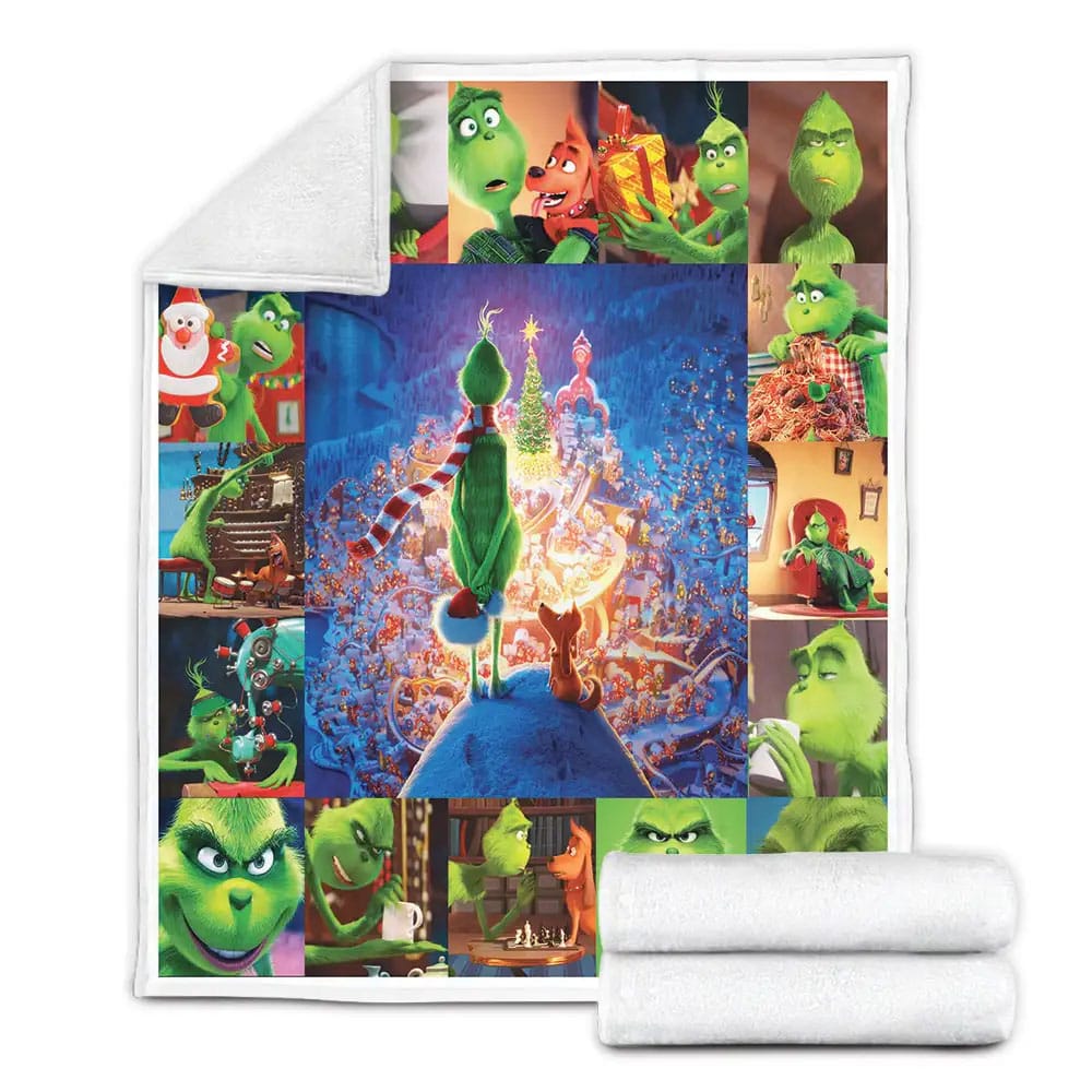 Grinch Fleece Blanket Gift For Wife Husband