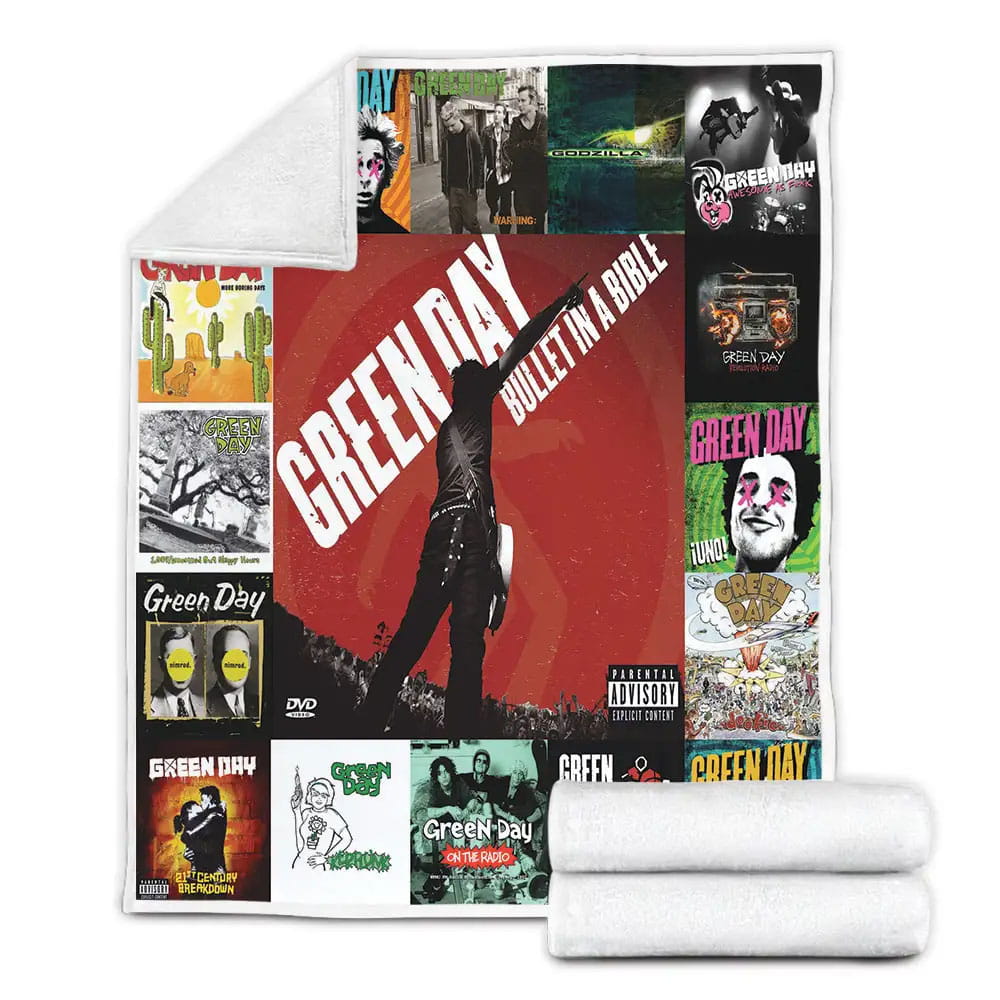 Green Day Fleece Blanket Gift For Birthday Halloween Christmas
