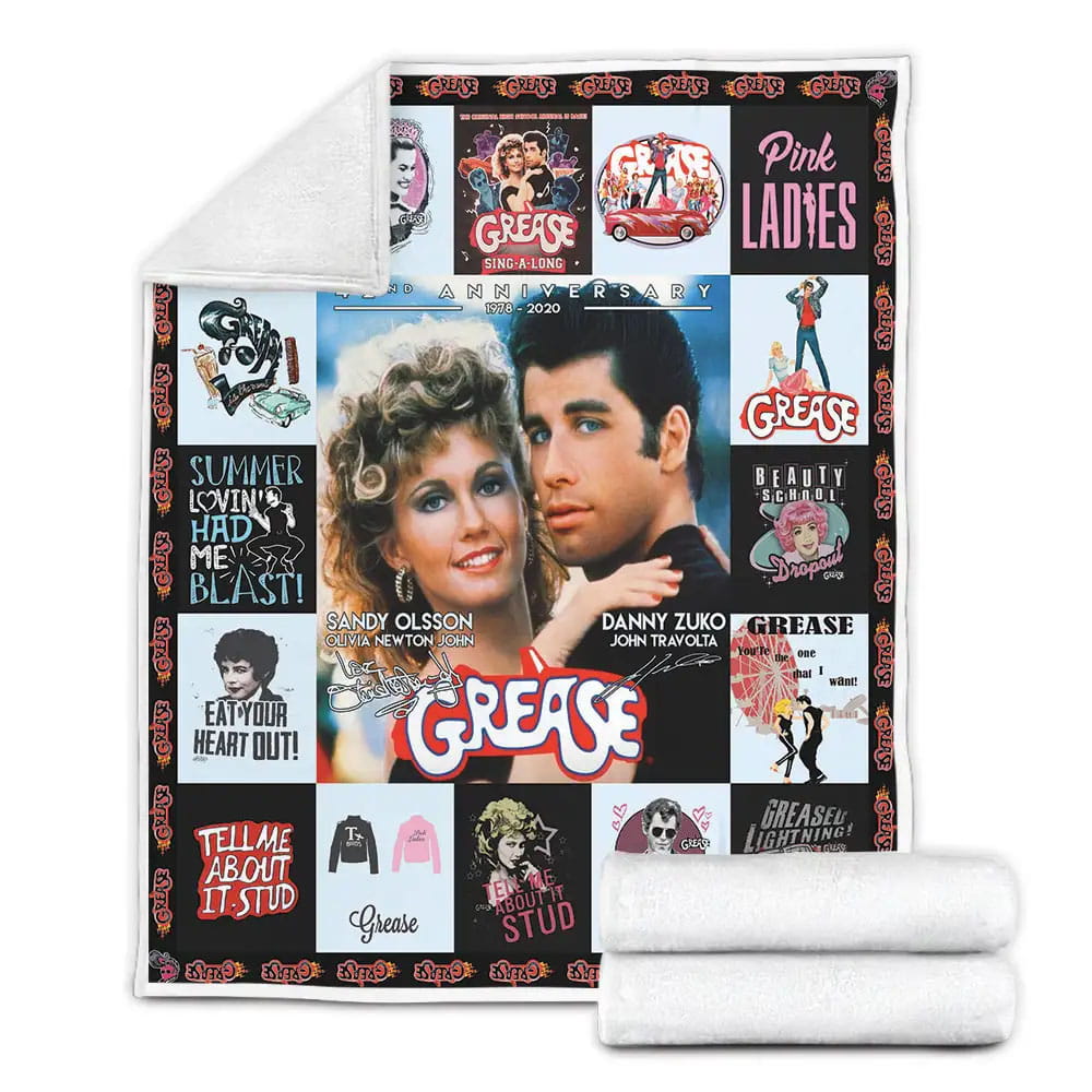 Grease Poster Fleece Blanket Gift For Wife Husband