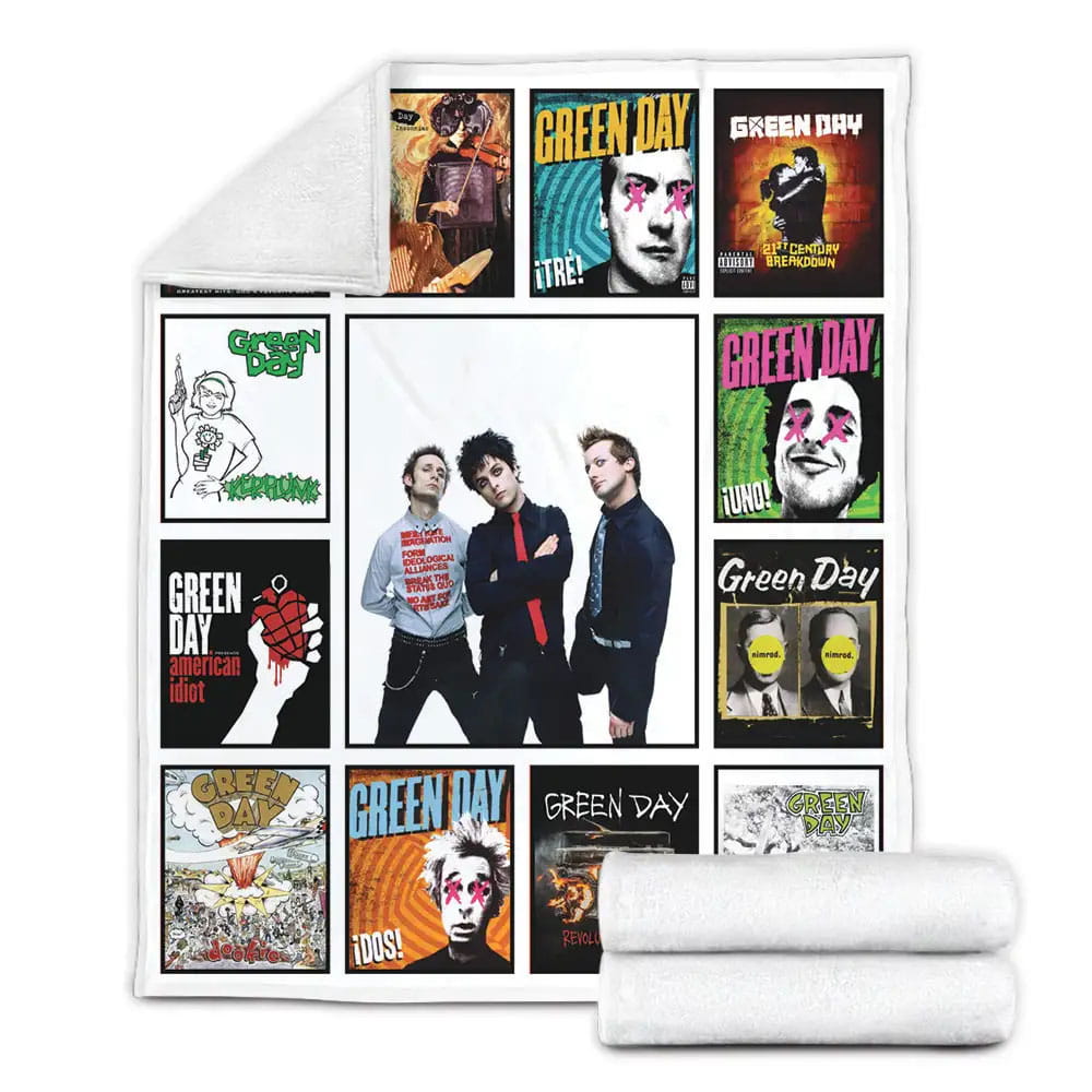 Green Day Albums Fleece Blanket 