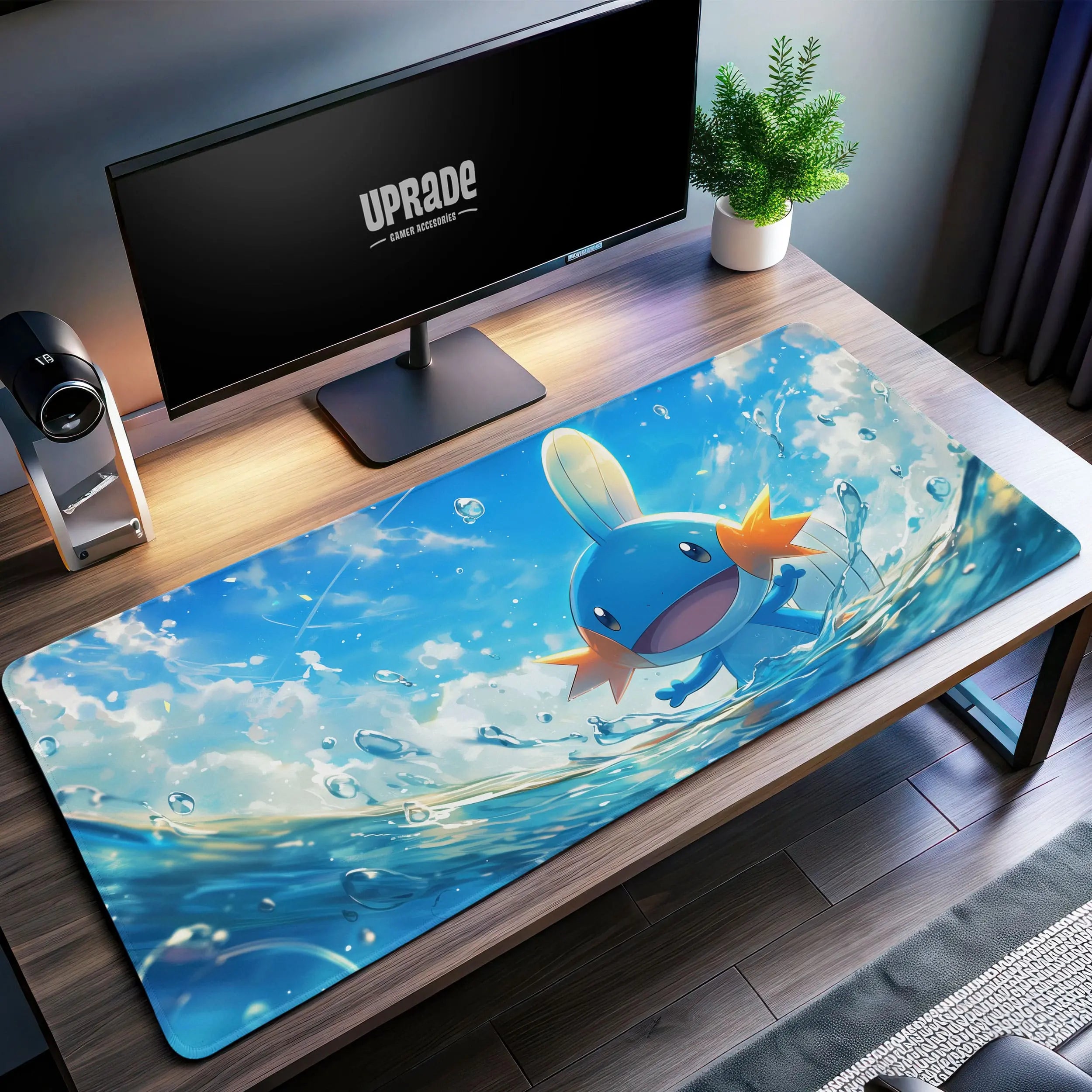Allleftout Mudkip Splash Desk Mat, PokMon Mouse Pad