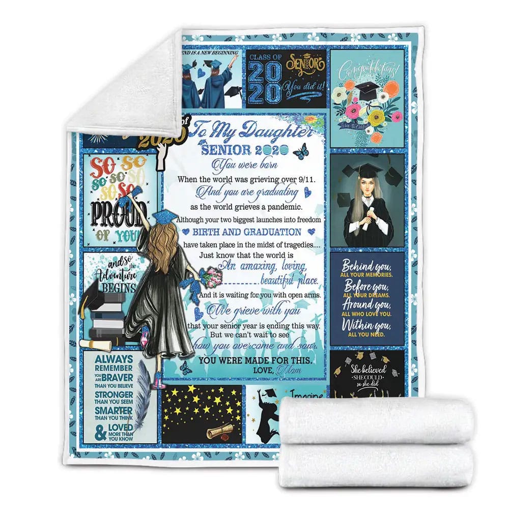 Petmytshirt Graduation To My Granddaughter Fleece Blanket 