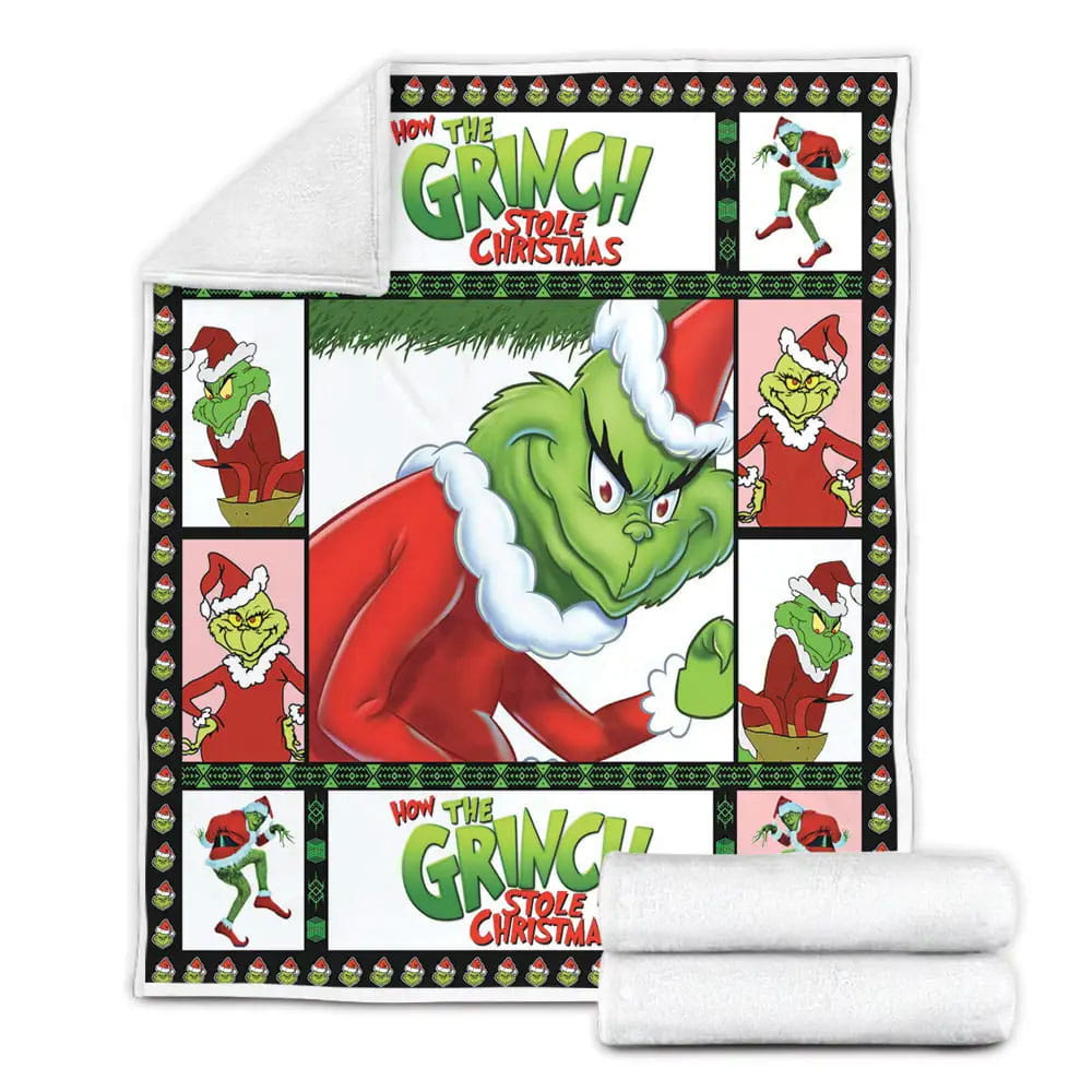 Grinch Fleece Blanket Gift For Besties