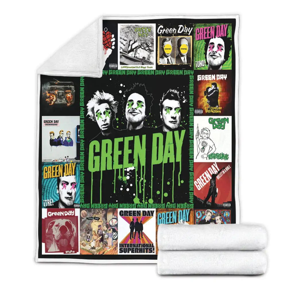Green Day Poster Fleece Blanket Gift For Mothers Day Fathers Day