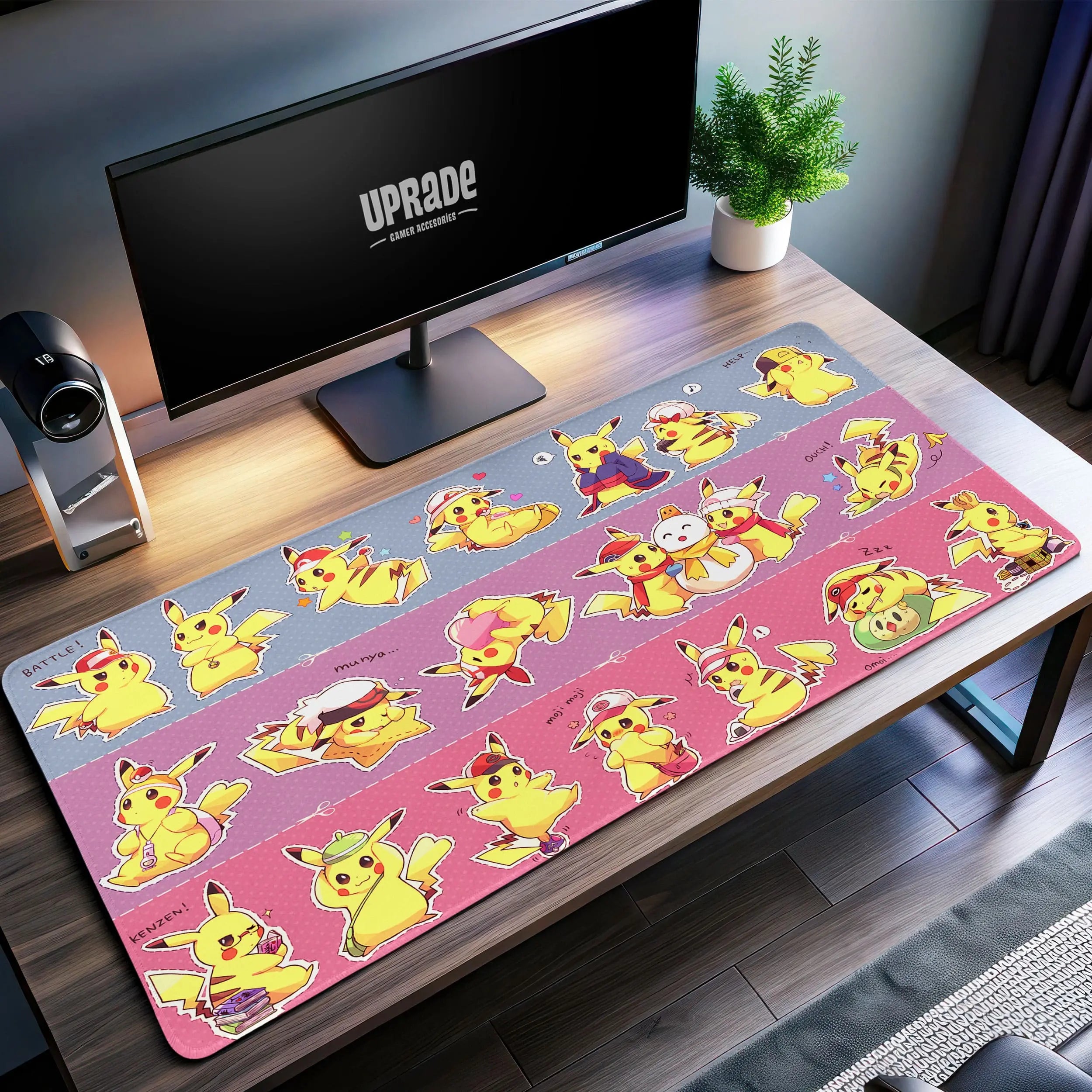 Allleftout Pikachu Expressions Desk Mat, PokMon Mouse Pad