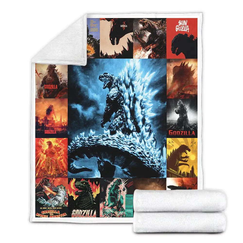 Godzilla Fleece Blanket Gift For Wife Husband