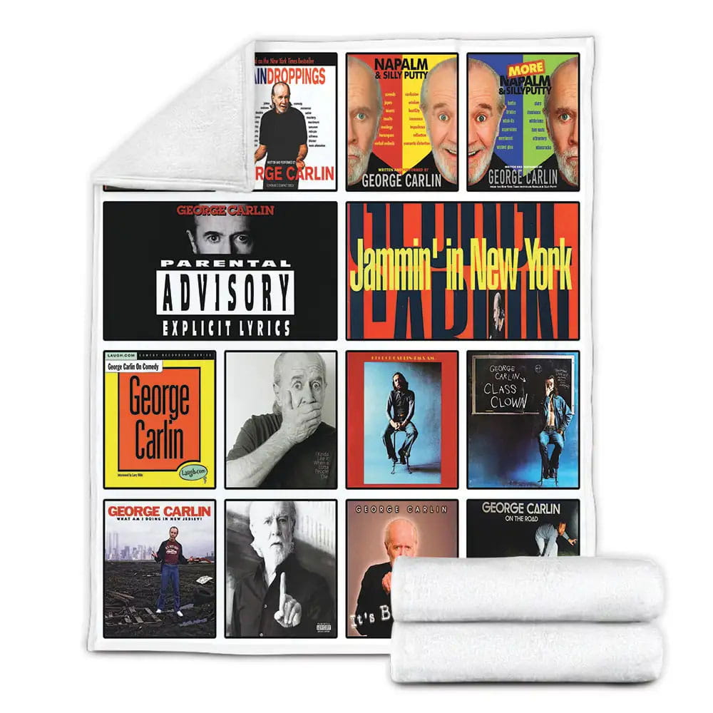 George Carlin Album Covers Fleece Blanket Gift For Birthday Halloween Christmas
