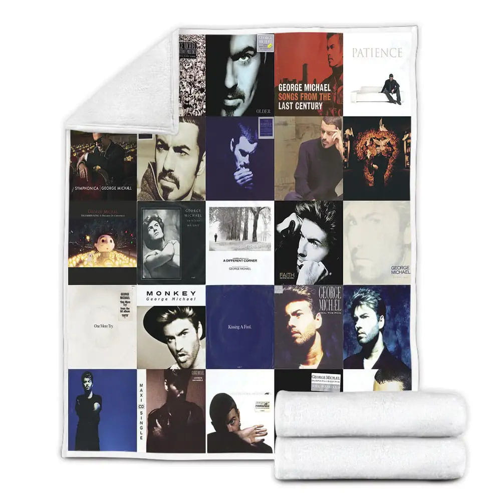 George Michael Album Covers Fleece Blanket Gift For Birthday Halloween Christmas