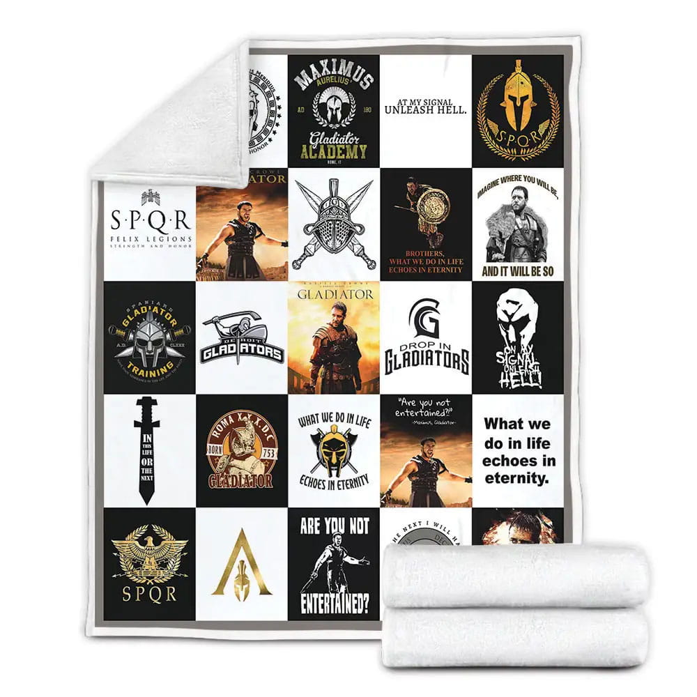 Gladiator Fleece Blanket Gift For Mothers Day Fathers Day