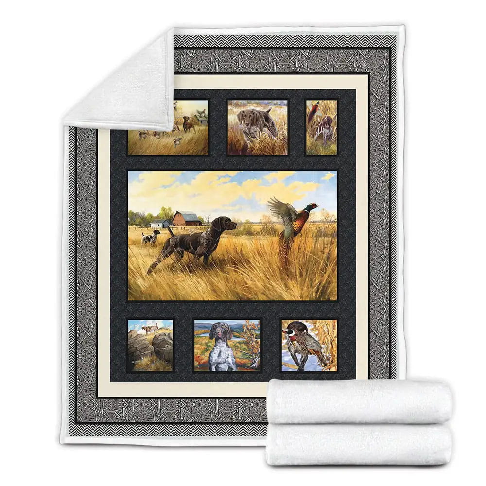 German Shorthaired Pointer On The Farm Fleece Blanket Gift For Besties