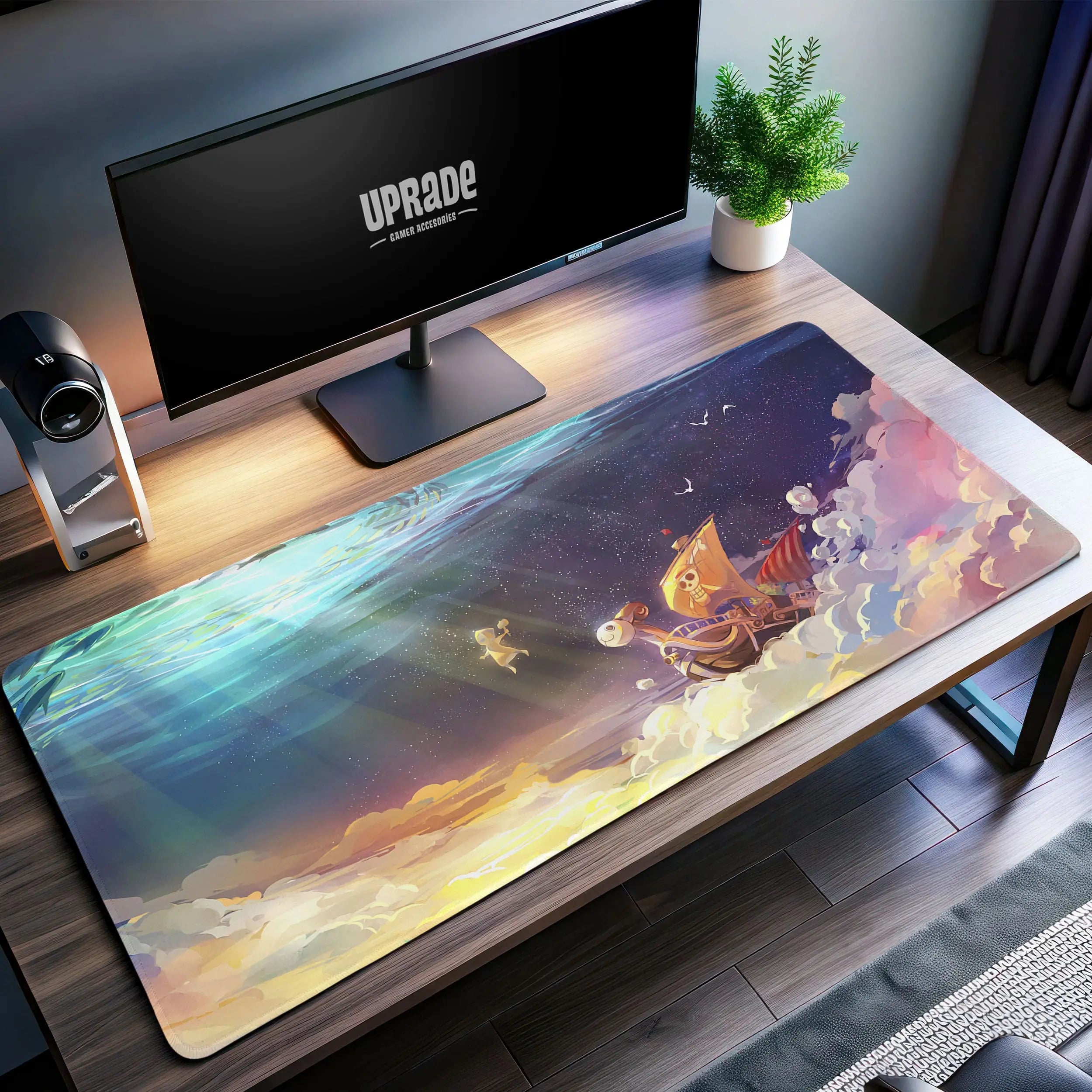 Allleftout One Piece Sunny Voyage Desk Mat, Pirate Adventure Mouse Pad