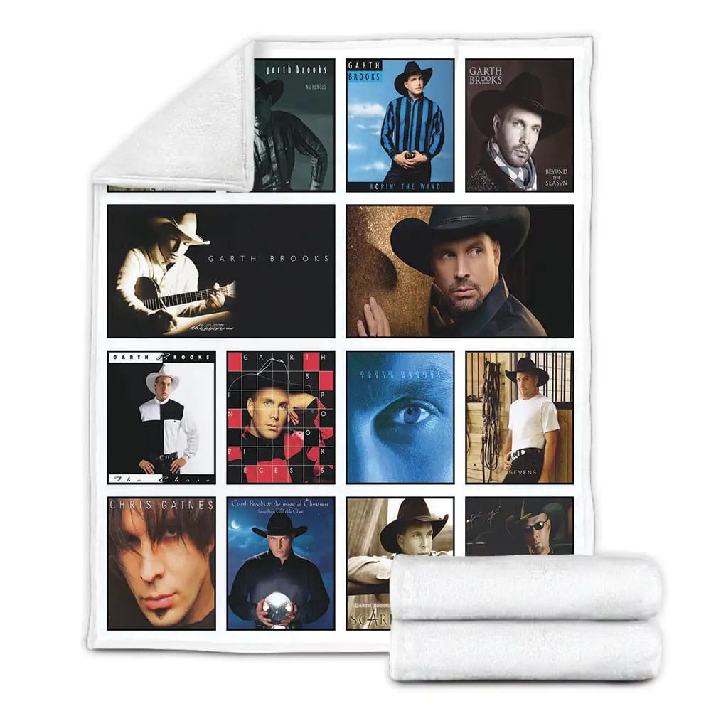 Garth Brooks Album Covers Fleece Blanket 