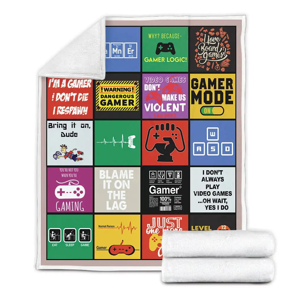 Gamer Fleece Blanket Gift For Mothers Day Fathers Day