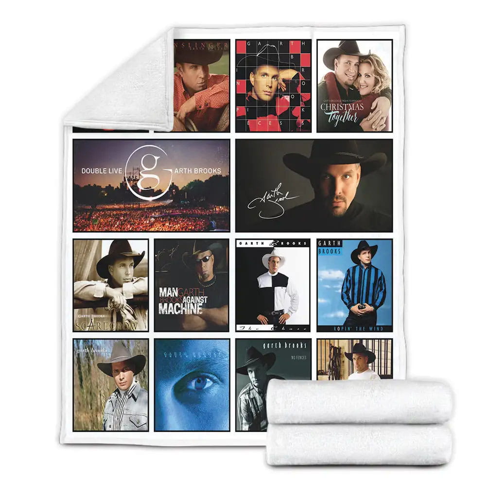 Garth Brooks Albums Fleece Blanket Gift For Mothers Day Fathers Day