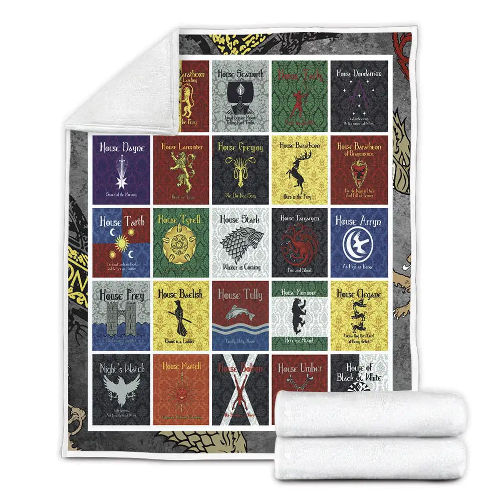 Game Of Thrones Sigil Fleece Blanket Gift For Wife Husband