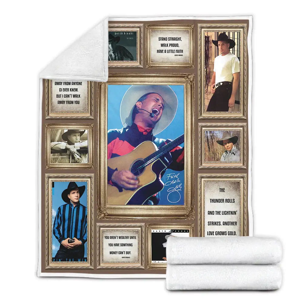 Garth Brooks Fleece Blanket Gift For Birthday Halloween Christmas