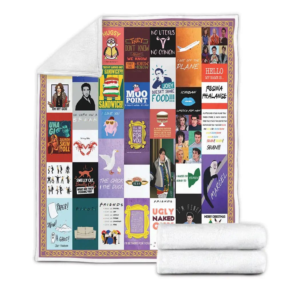 Friends Quotes Fleece Blanket Gift For Birthday Halloween Christmas