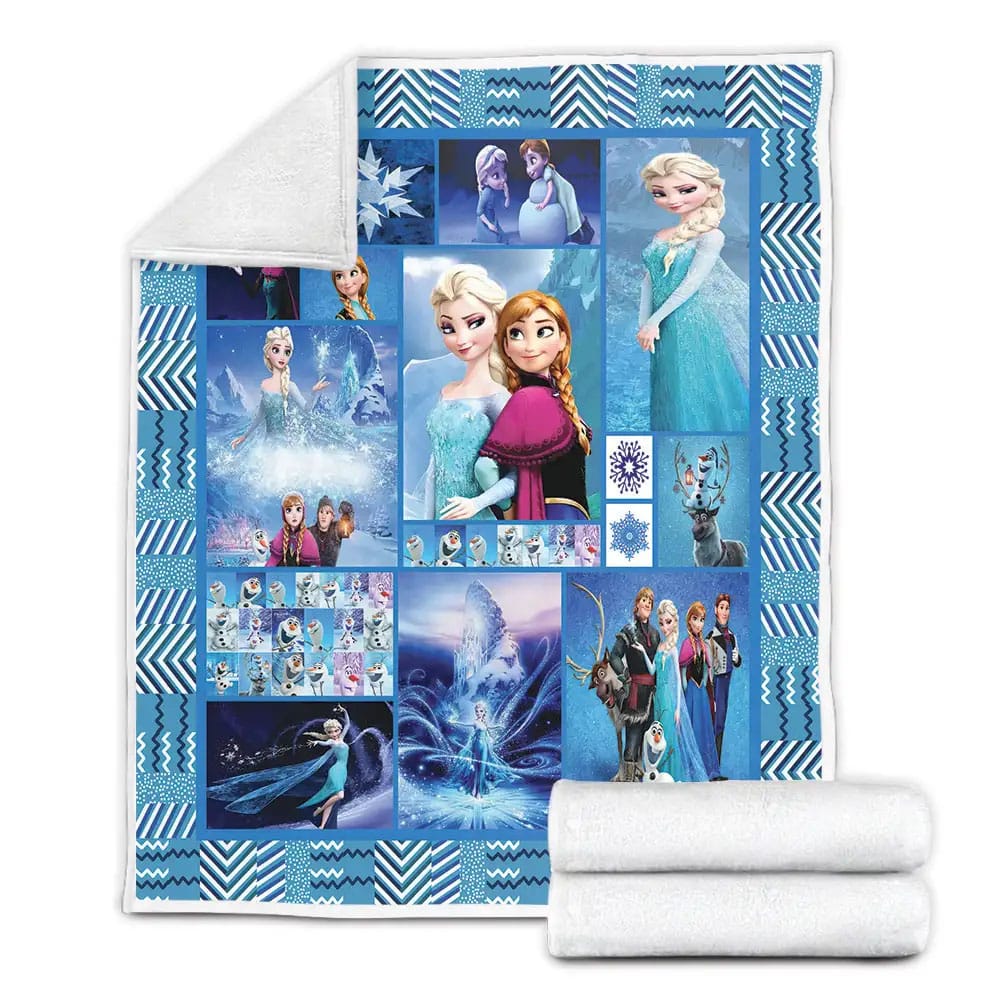 Frozen Fleece Blanket Gift For Birthday Halloween Christmas