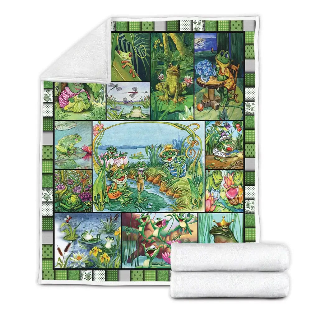 Frog Fleece Blanket Gift For Mothers Day Fathers Day