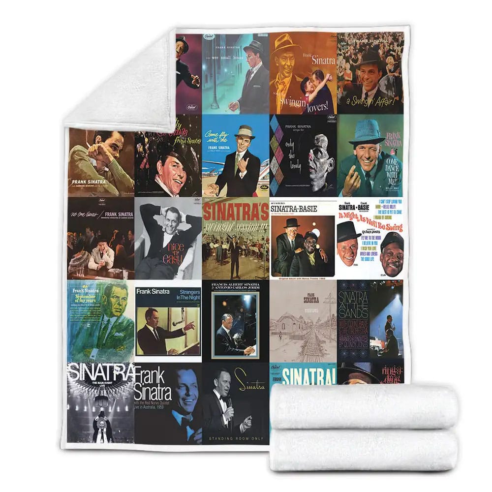 Frank Sinatra Album Covers Fleece Blanket Gift For Birthday Halloween Christmas