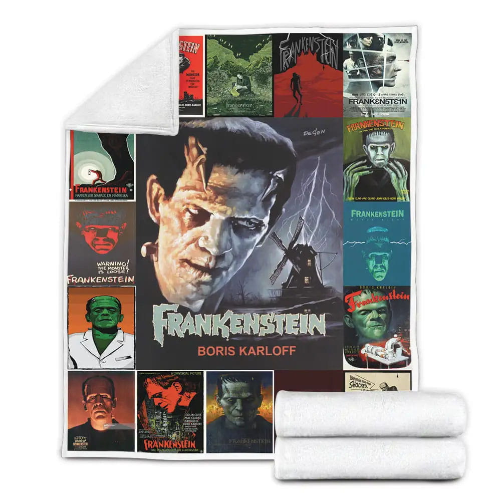 Frankenstein Fleece Blanket Gift For Mothers Day Fathers Day