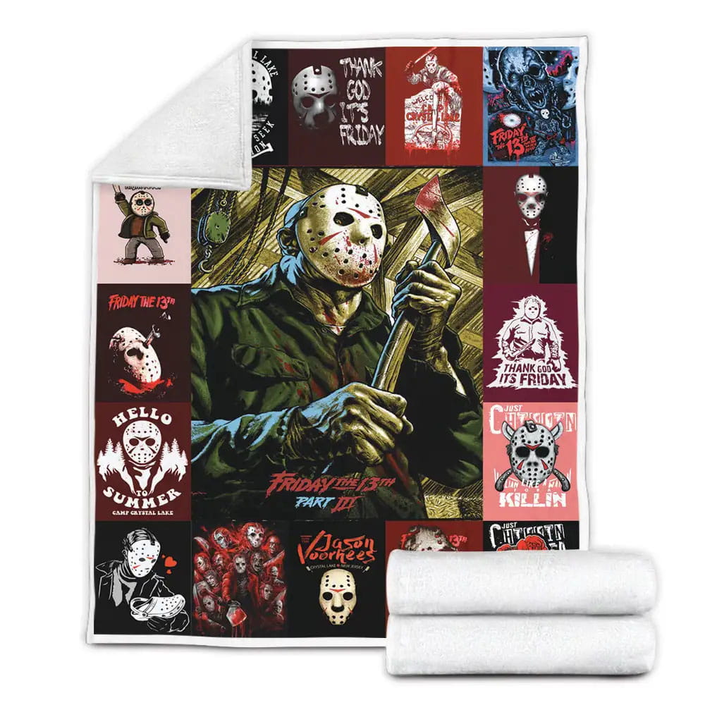 Friday The 13th Fleece Blanket Gift For Mothers Day Fathers Day