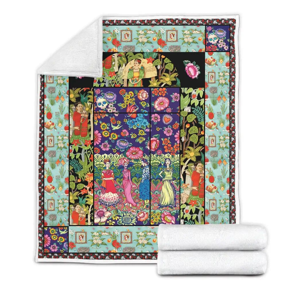 Frida Kahlo Fleece Blanket Gift For Birthday Halloween Christmas
