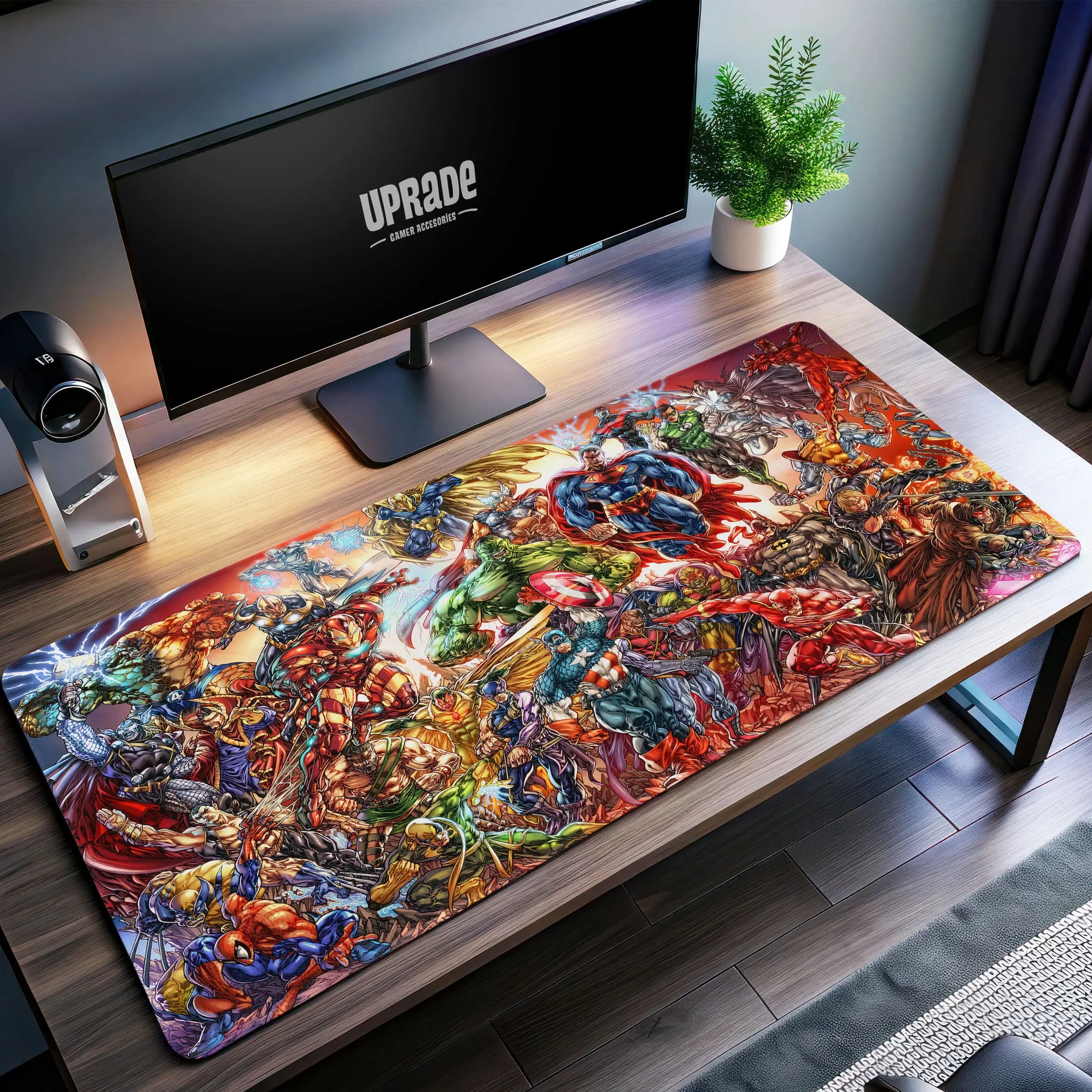 Allleftout Marvel Heroes Assemble Desk Mat, Epic Superhero Mouse Pad