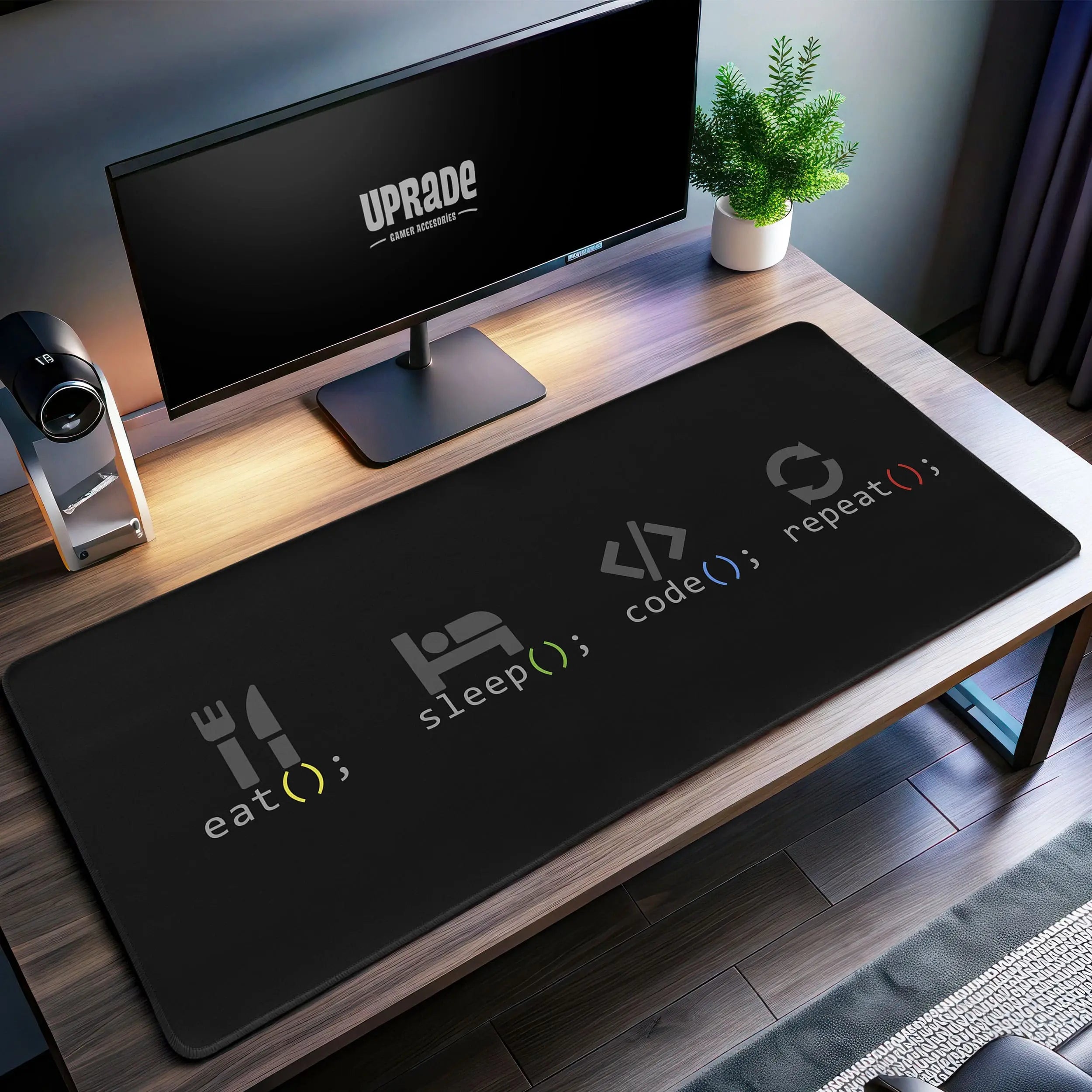 Allleftout Eat Sleep Code Desk Mat, Programmer Mouse Pad
