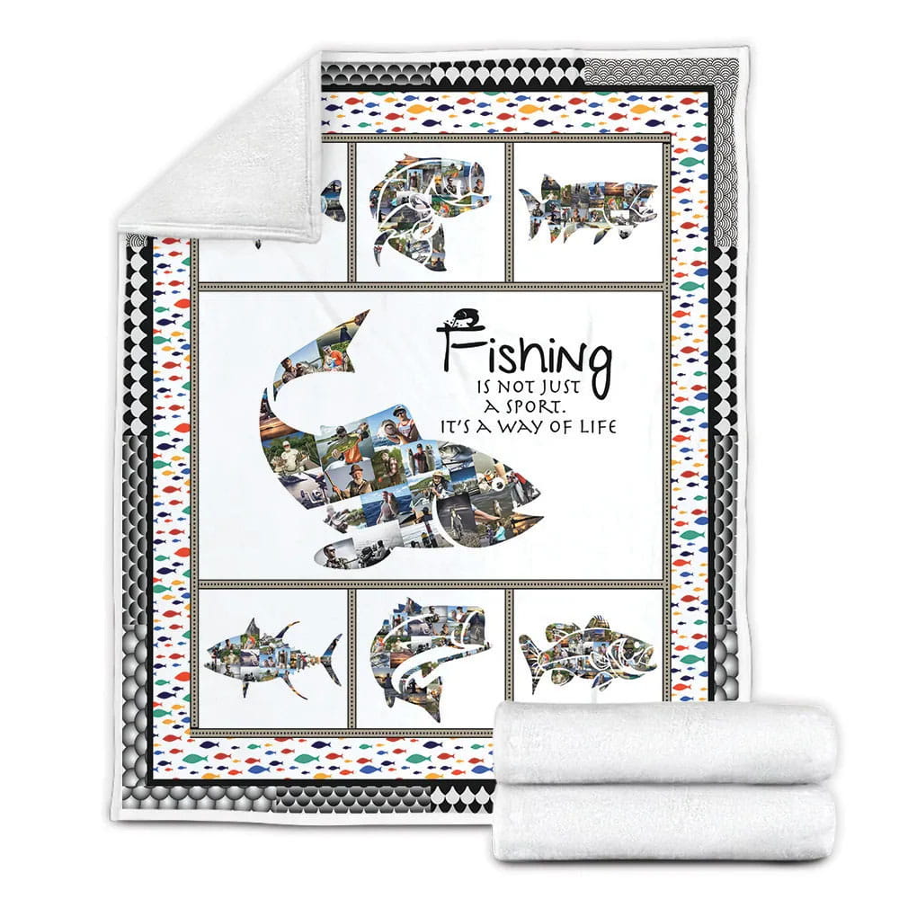 Fishing Its A Way Of Life Fleece Blanket Gift For Wife Husband