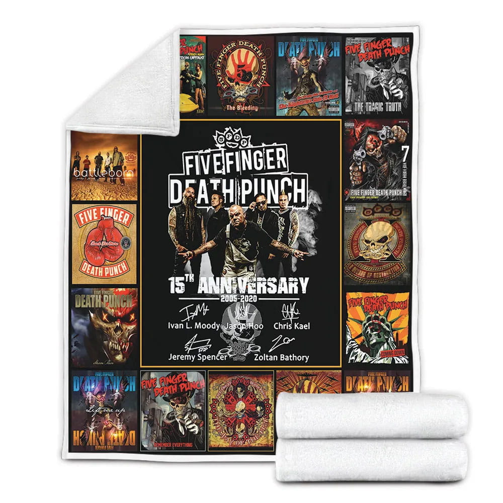 Five Finger Death Punch Annivesary Fleece Blanket Gift For Besties