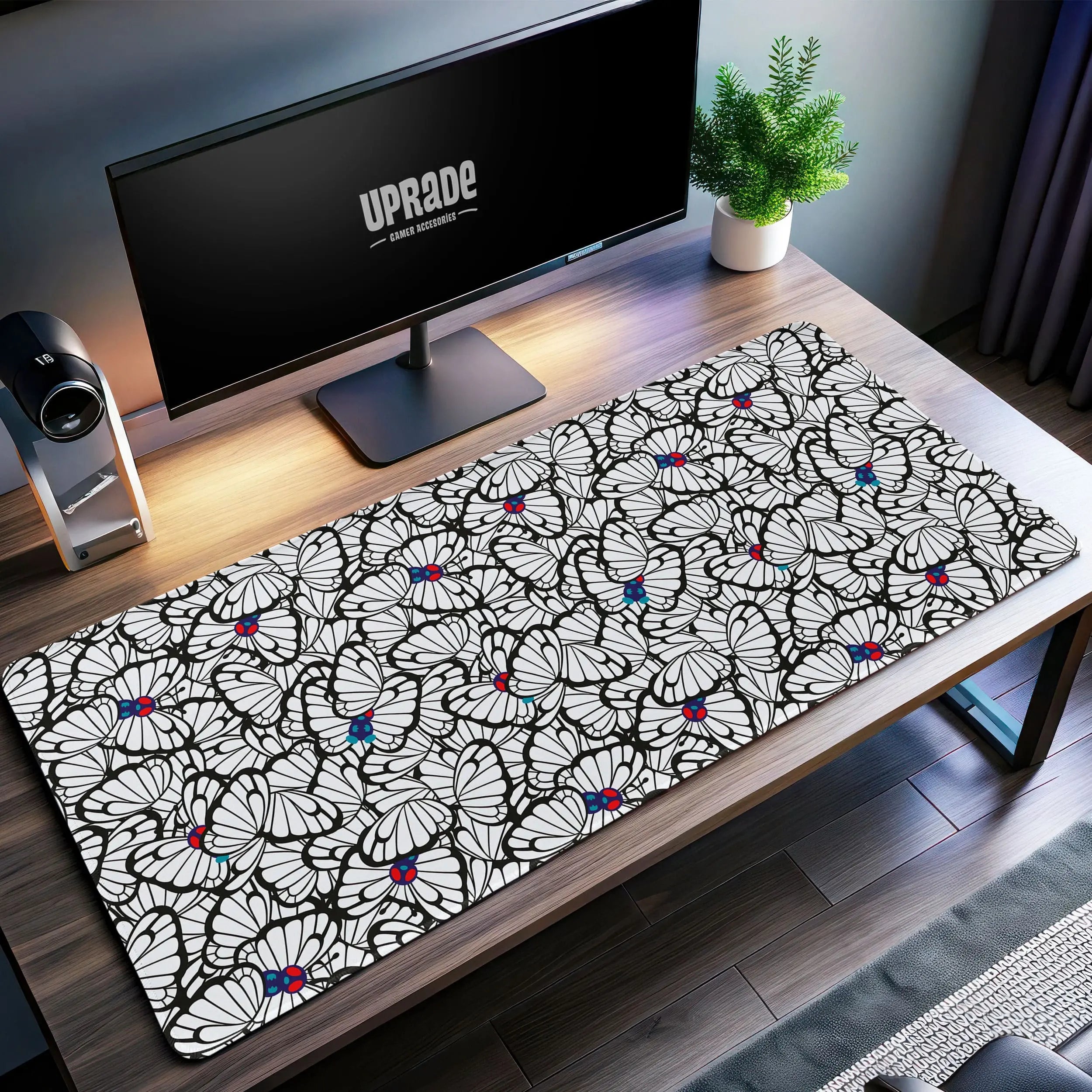 Allleftout Butterfree Pattern Desk Mat, PokMon Mouse Pad