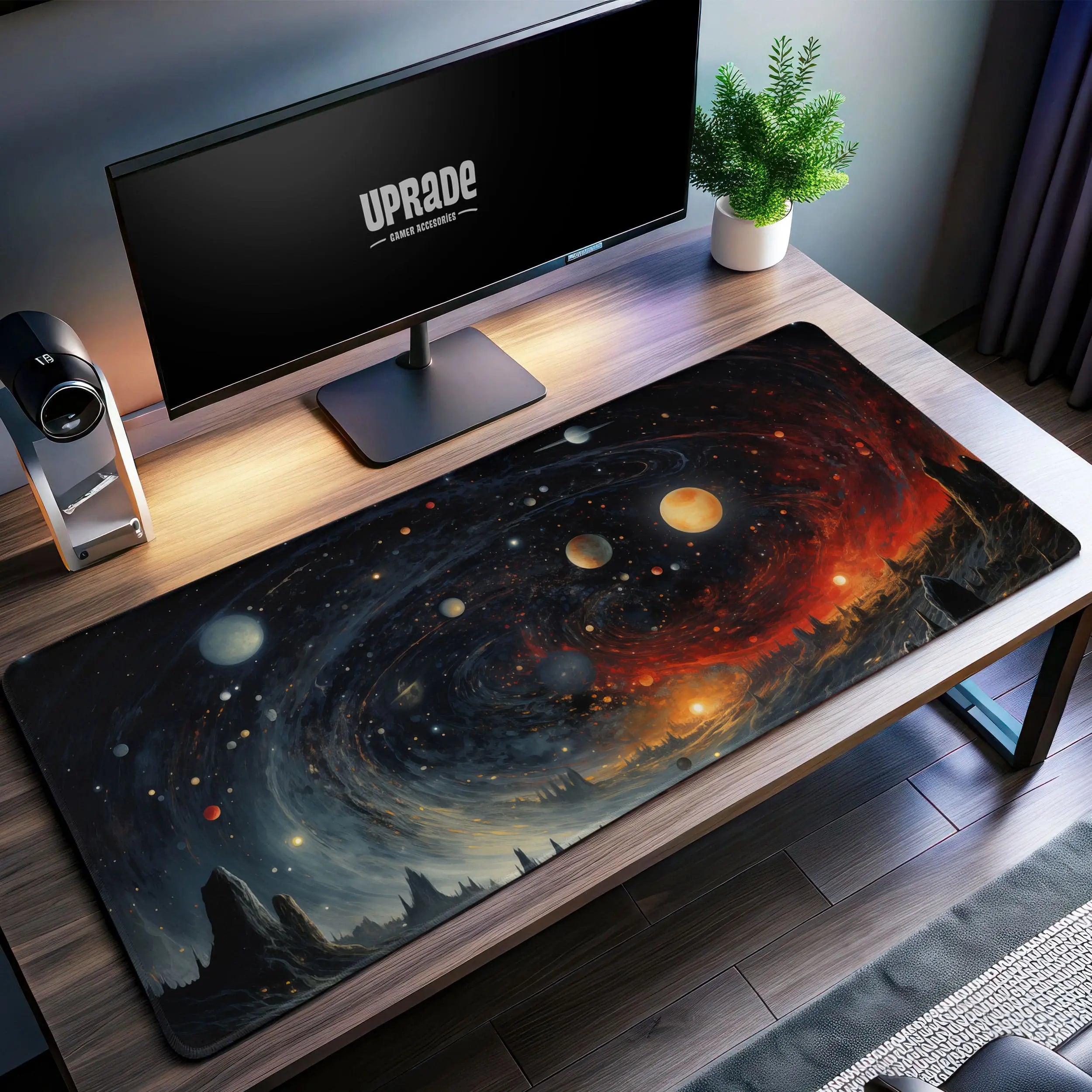 Allleftout Cosmic Galaxy Desk Mat, Space Nebula Mouse Pad