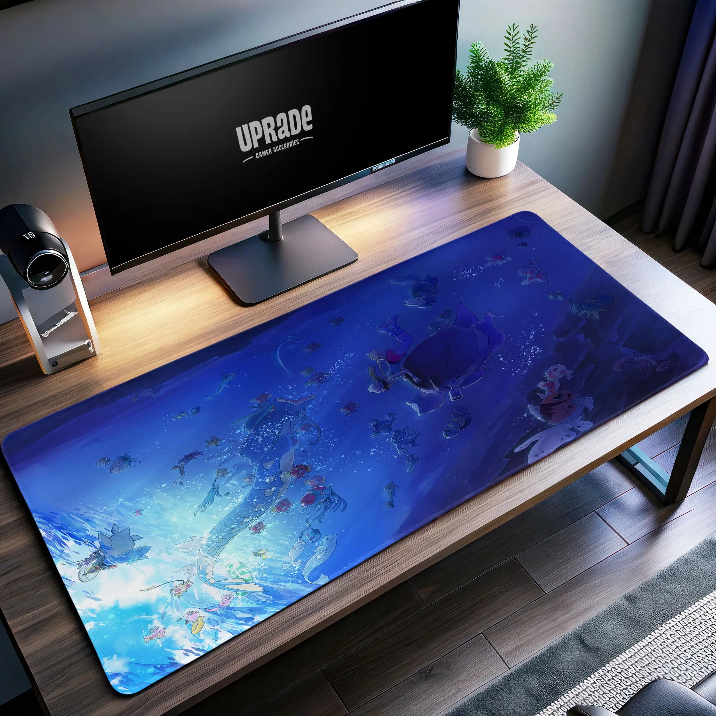 Allleftout Pokemon Ocean Adventure Desk Mat, Underwater Mouse Pad