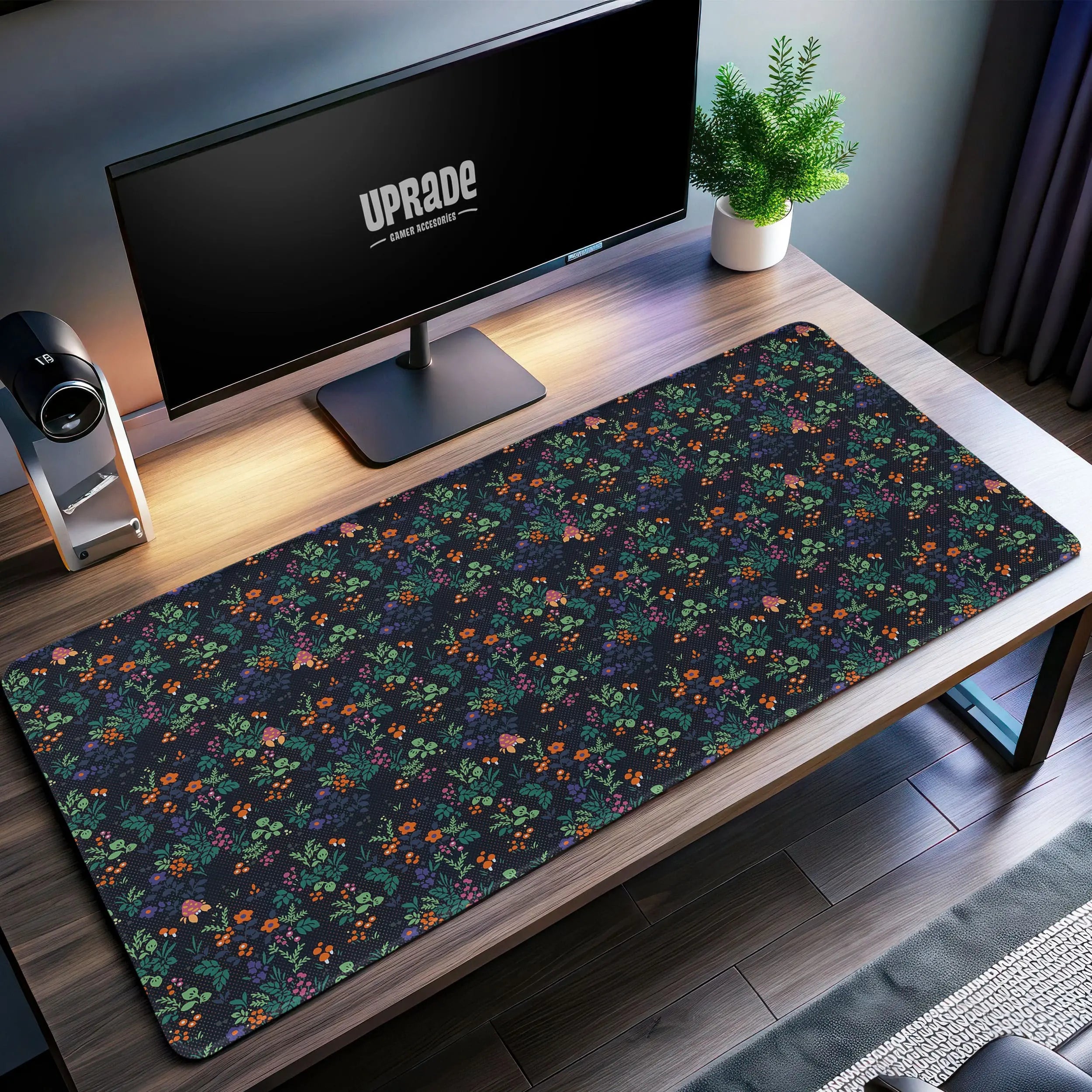 Allleftout Floral PokMon Pattern Desk Mat, PokMon Mouse Pad