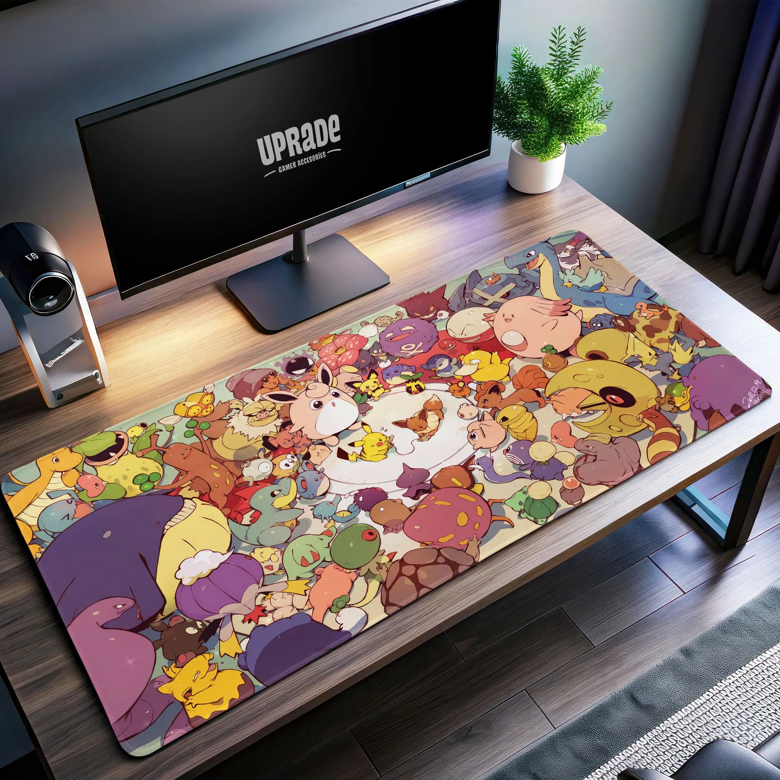 Allleftout PokMon Party Desk Mat, Adorable PokMon Mouse Pad
