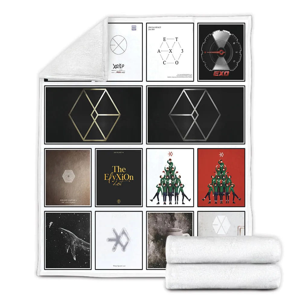 Exo Album Covers Fleece Blanket Gift For Wife Husband