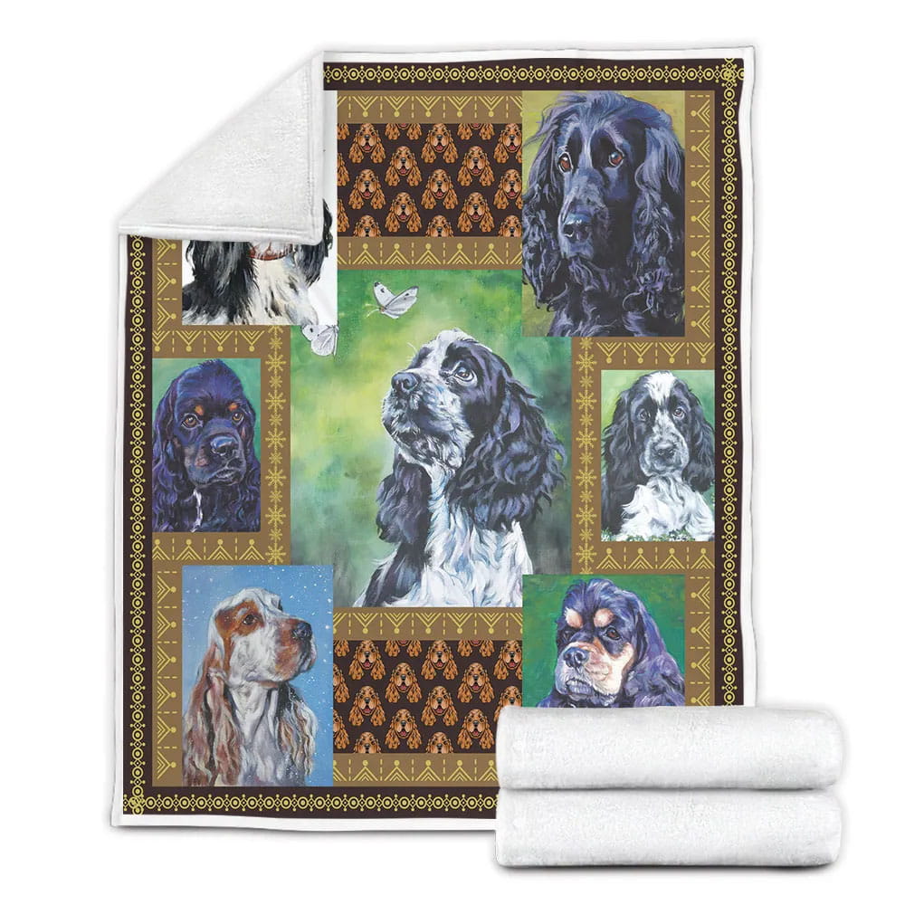 English Cocker Spaniel Fleece Blanket Gift For Besties