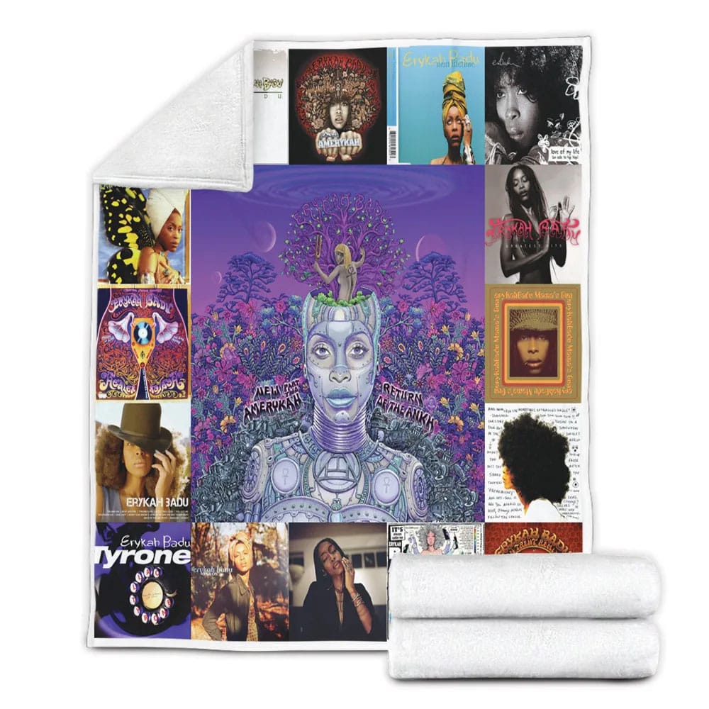 Erykah Badu Fleece Blanket Gift For Birthday Halloween Christmas