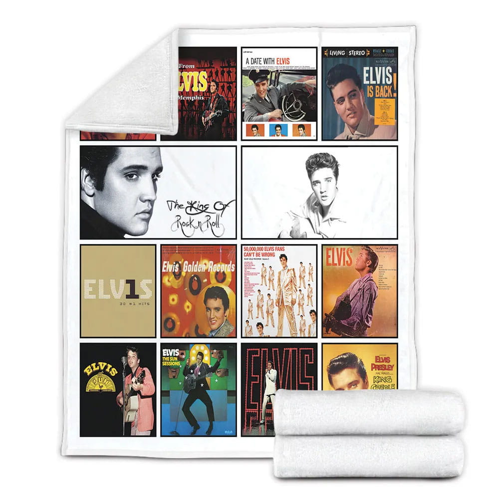 Elvis Presley Albums Fleece Blanket Gift For Mothers Day Fathers Day
