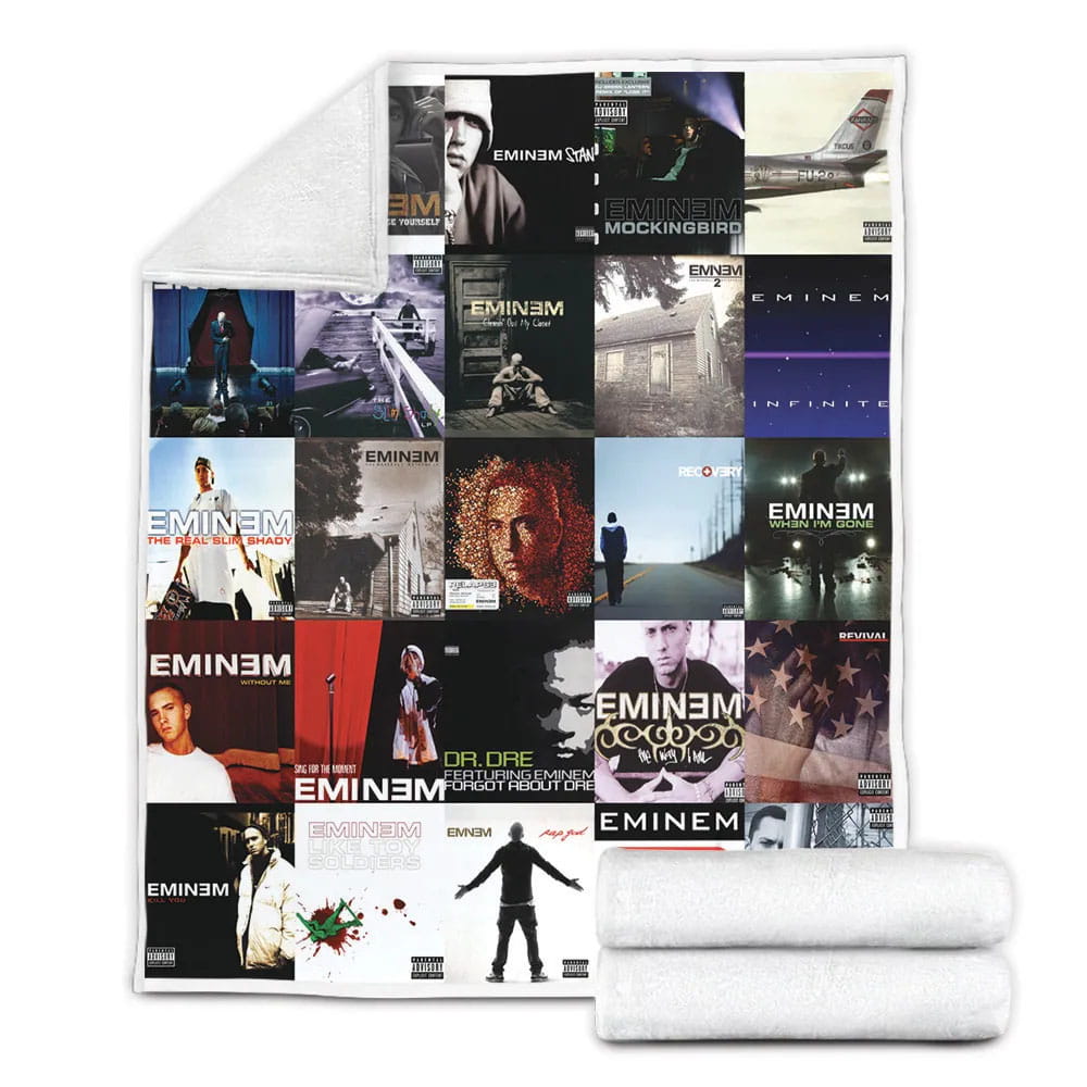Eminem Album Covers Fleece Blanket Gift For Mothers Day Fathers Day
